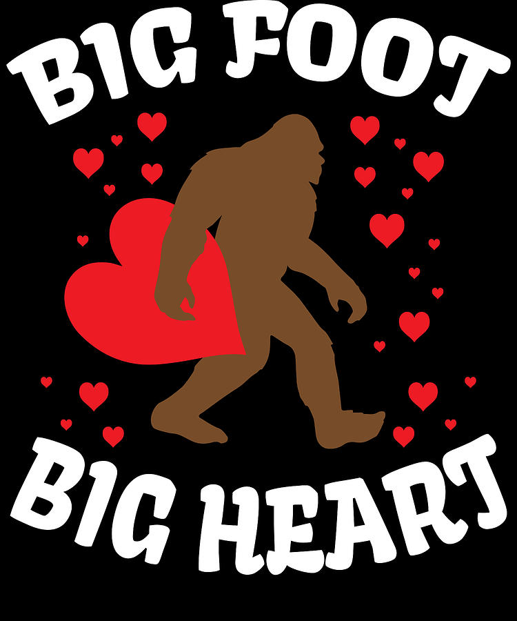 Bigfoot Heart Sasquatch Valentines Day Digital Art By Michael S Fine Art America