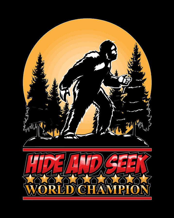 Bigfoot Hide And Seek World Champion Funny Sasquatch Digital Art By Sue Mei Koh 
