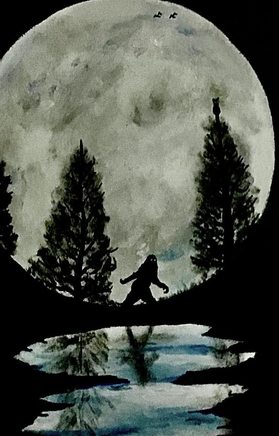 Bigfoot moon 2 Painting by Michael Payton | Fine Art America