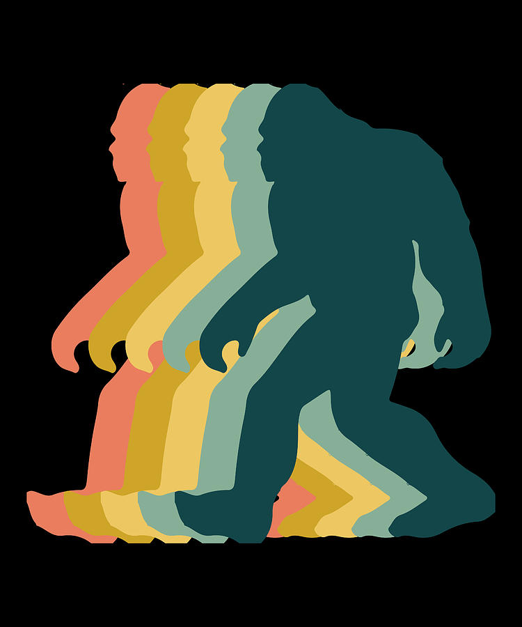 Bigfoot retro pop art colors walking sasquatch Digital Art by Norman W ...