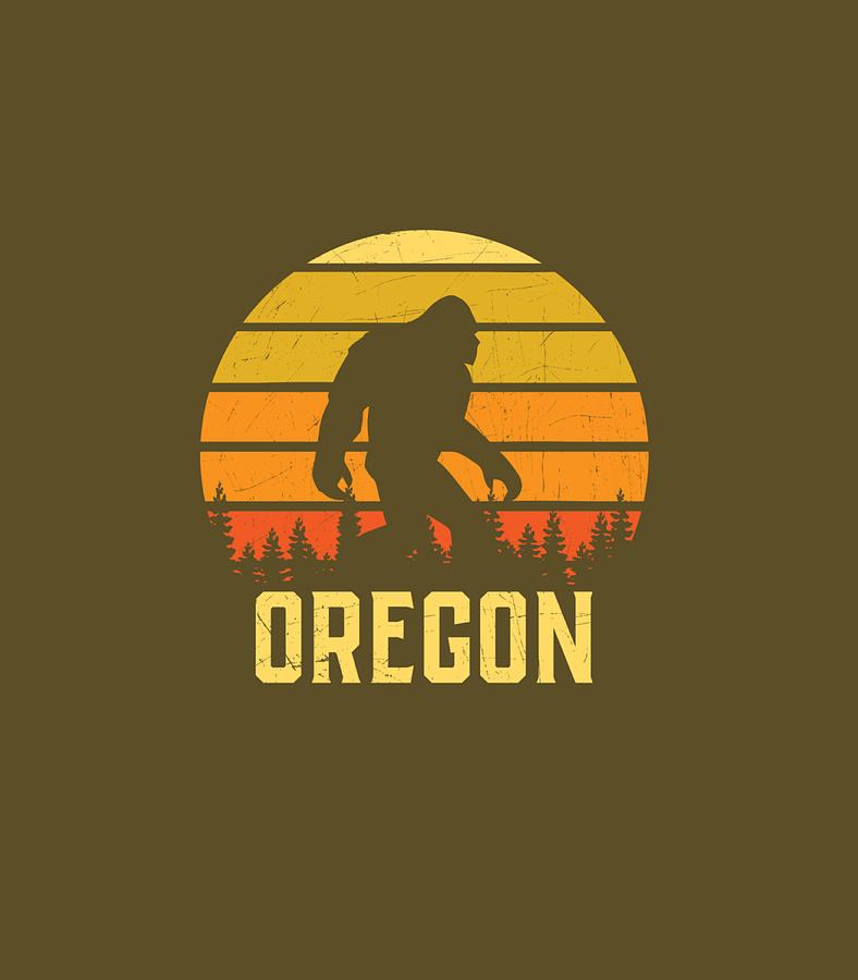 Bigfoot Sasquatch Believer Oregon Vintage Retro Digital Art by Elsiea ...