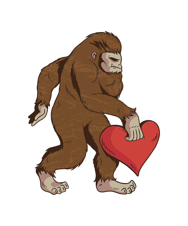 Bigfoot Sasquatch Valentine's Day Gift Digital Art by P A - Fine Art ...