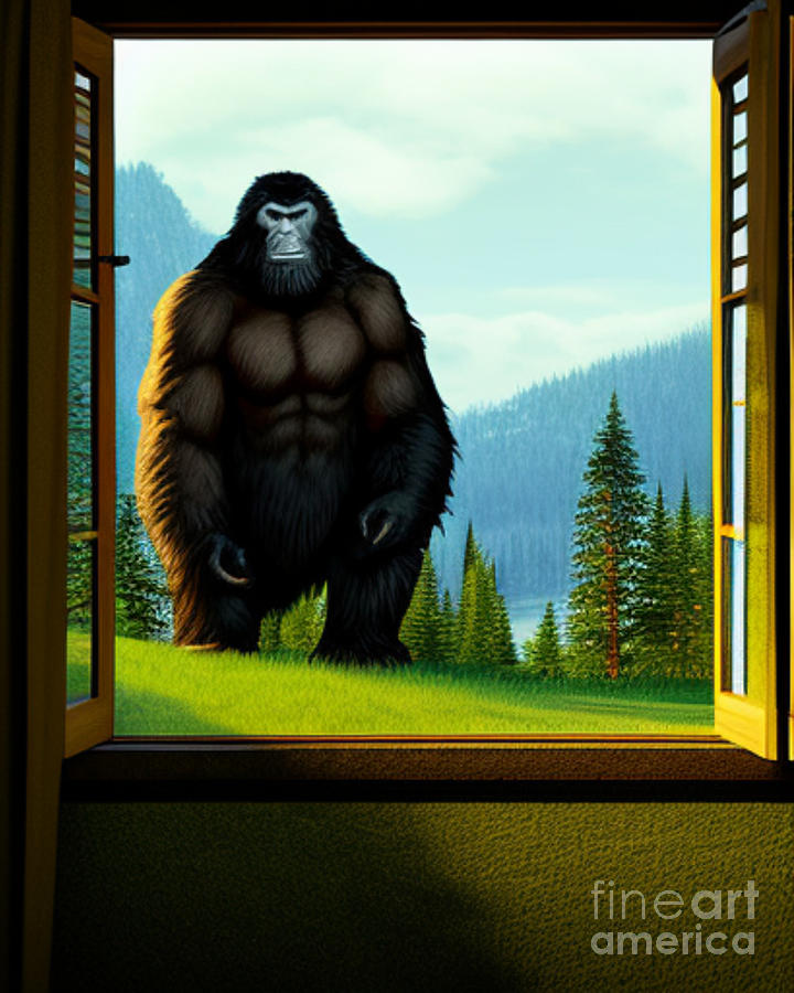 Sabi Digital Art - Bigfoot Sighting by Hank Gray