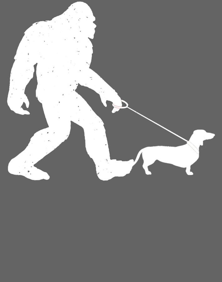 Bigfoot Walking Dachshund Wiener Dog Digital Art by Bong Nhan Phan ...