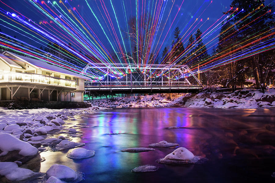 Bigfork Bridge and Light Trails Photograph by Paul Andes Pixels