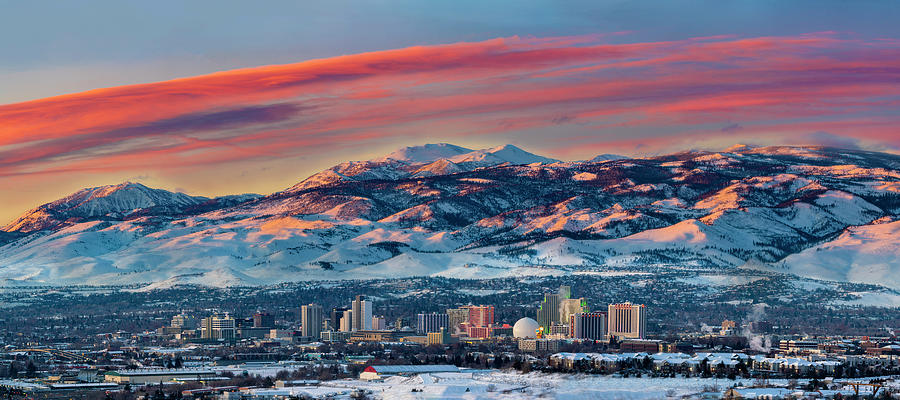 Biggest Little Sunrise - Reno, NV Photograph by Jeremy Jensen