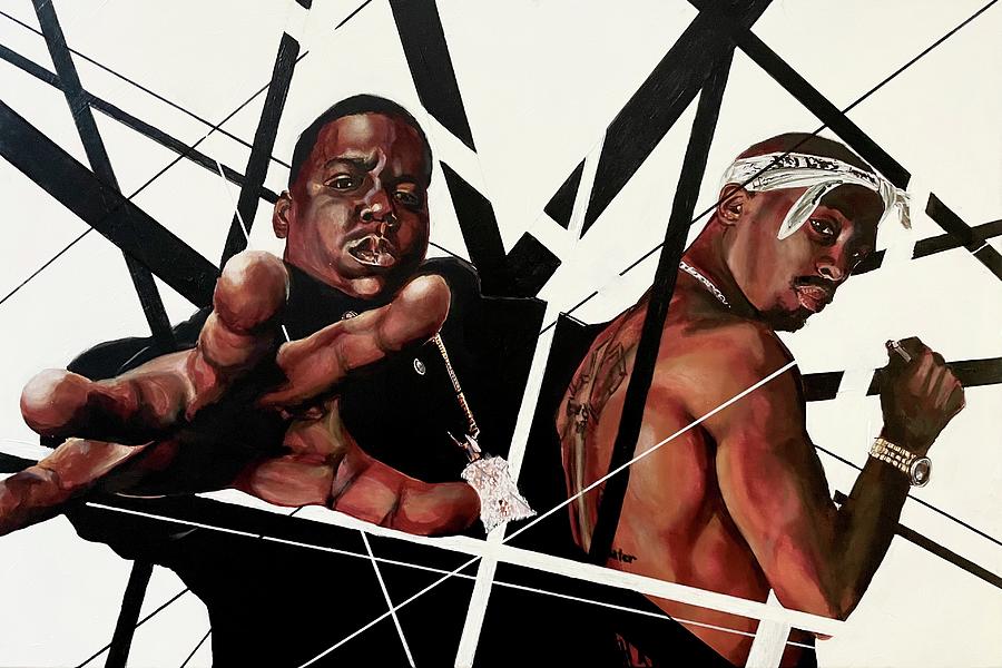 Tupac Painting - Biggie and Tupac by Joel Tesch