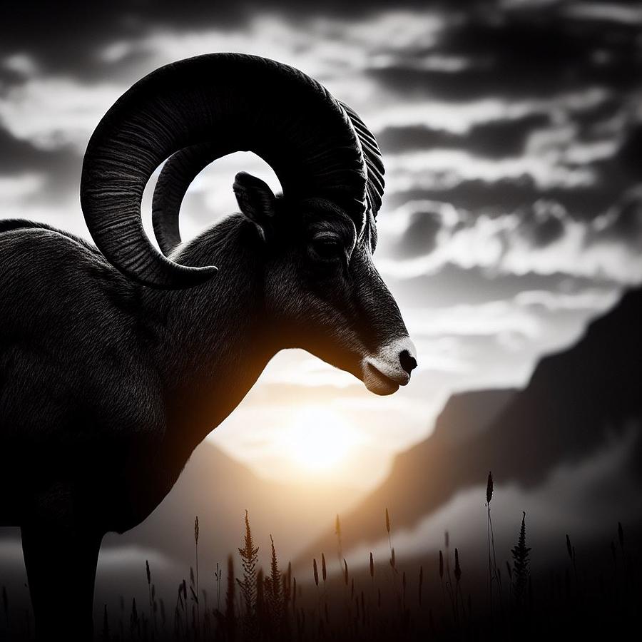 Bighorn Sheep Digital Art by Adam Mateo Fierro