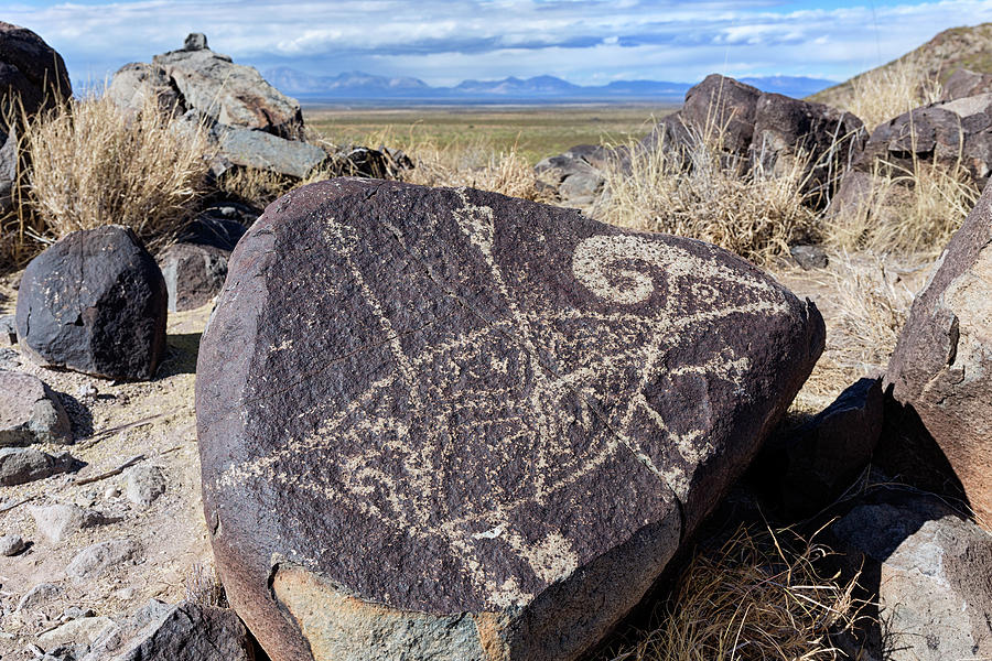 Bighorn Sheep Pierced by Spears Petroglyph Jornada Mogollon Culture Rock Art Zoomorph  Photograph by Kathleen Bishop