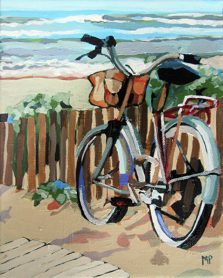 Bike at the Beach Painting by Melinda Patrick