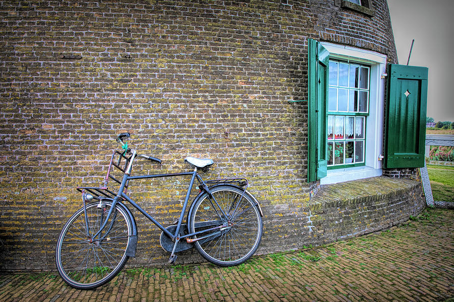 Bike at the Windmill Photograph by Cheryl Strahl