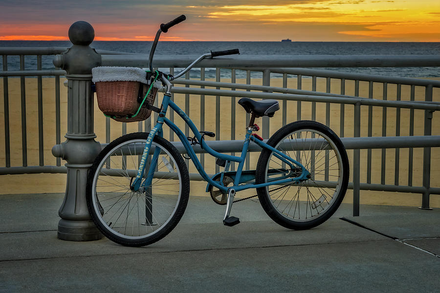 Bike At Virginia Beach  Photograph by Susan Candelario