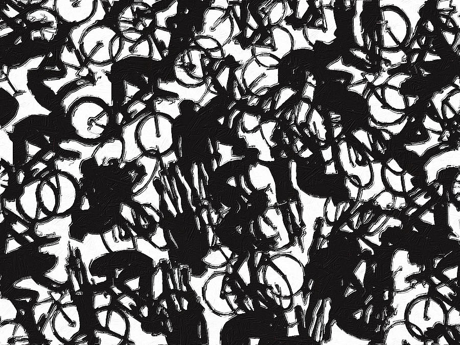 Bike Bicycle Cycling Abstract Look Close Painting by Tony Rubino