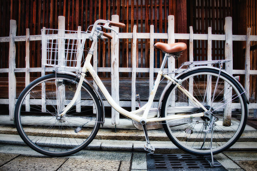 Bike By the Wood Fence - Kyoto - Japan Photograph by Stuart Litoff