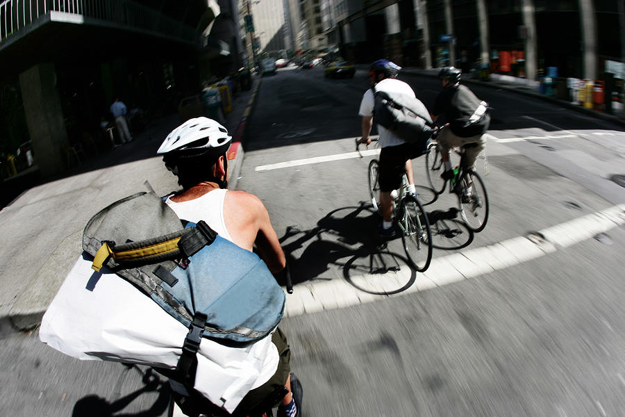 Bike Messengers in San Francisco Photograph by GibsonPictures