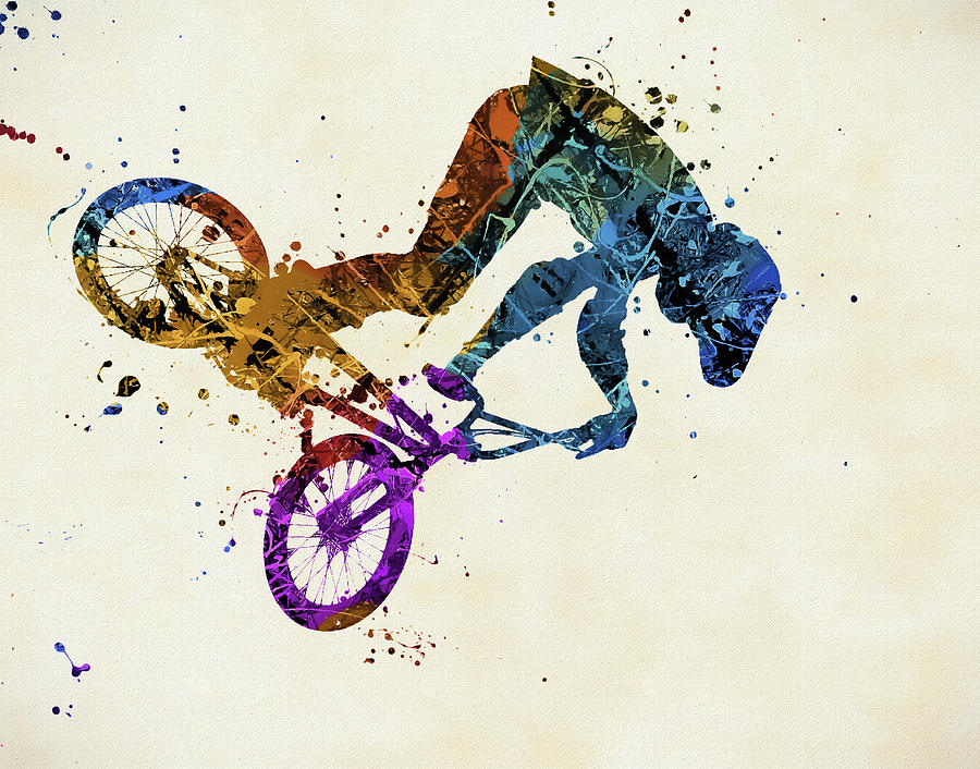 Bike Motocross Jump Painting by Dan Sproul