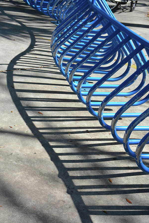 Bike Rack Shadow Photograph by Jerry Griffin