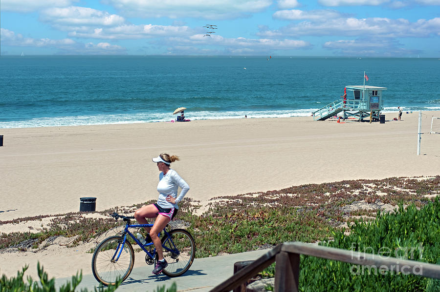 Bike Ride Manhattan Beach Photograph by David Zanzinger