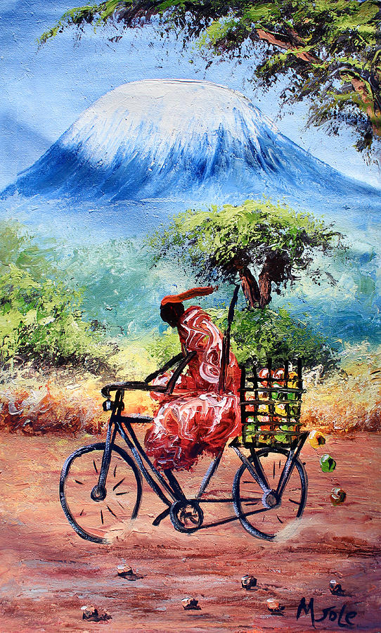 Bike Ride Painting by Steven Kiswanta