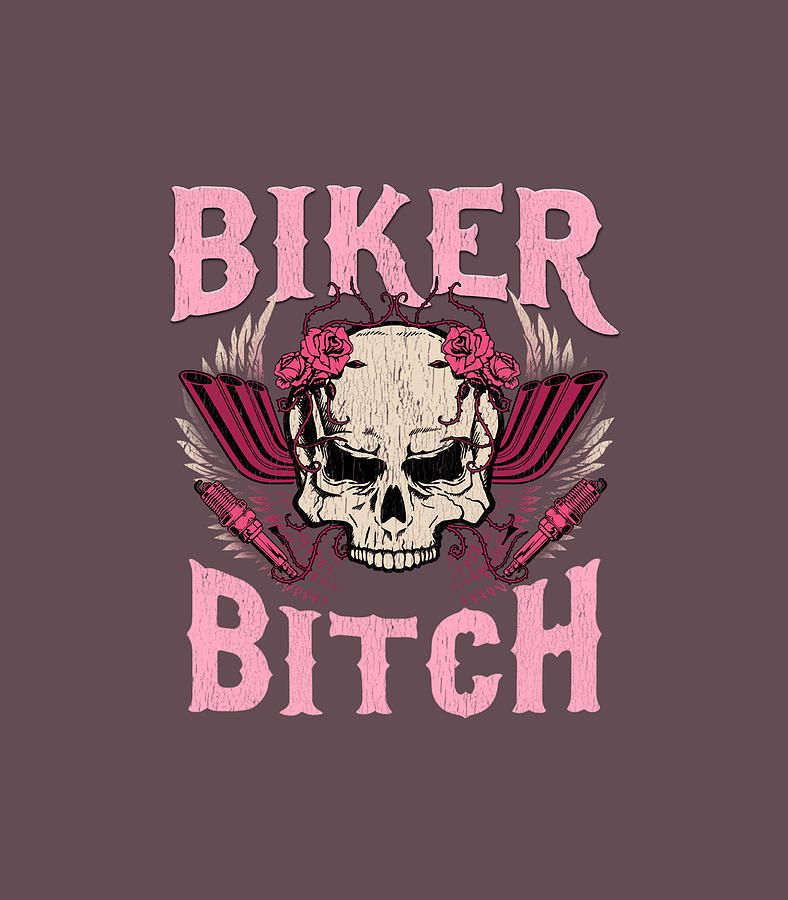 Biker Bitch Skull Motorcycle Babe Chick Sexy Digital Art By Daiviw Kiear Fine Art America 9580