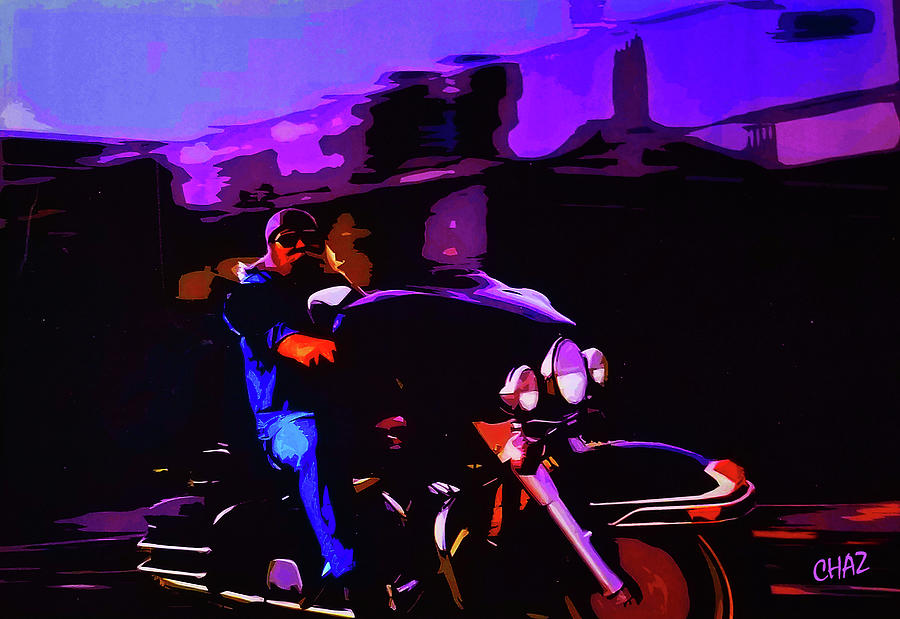 Motorcycle Painting - Night Rider by CHAZ Daugherty