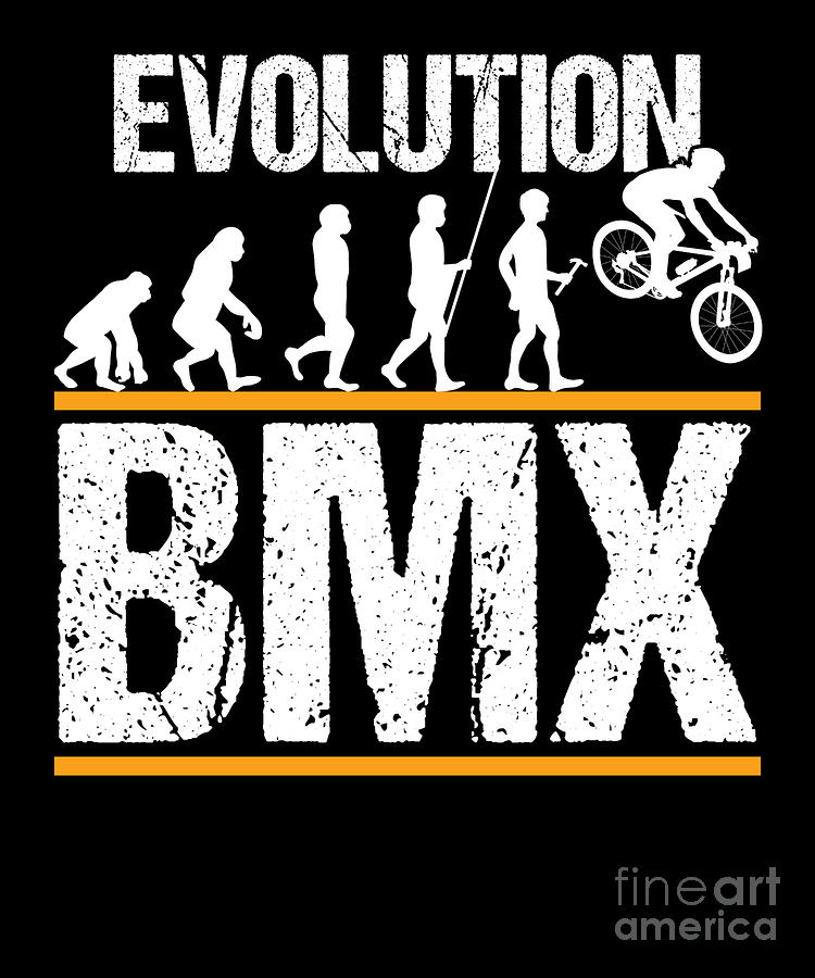 Bicycle Digital Art - Biker MTB Dirt Bike Stunts Cyclist Bicycle Rider Bikes Gift Evolution Of BMX by Thomas Larch