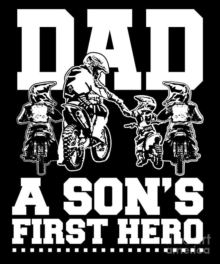 Download Bikere Dad Father Three Sons Son Motocross Gift Digital Art By Thomas Larch