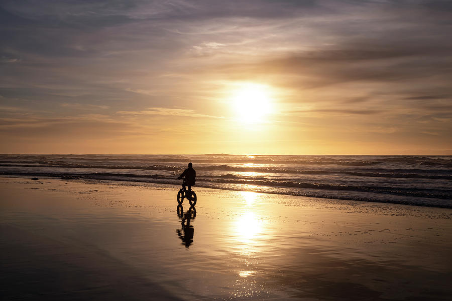 Biking Sunset Photograph by Steven Clark
