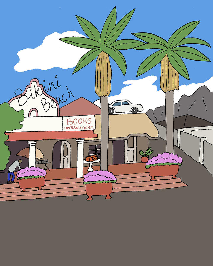 Bikini Beach Book Shop Mixed Media by Carmen Ray Anderson Fine Art