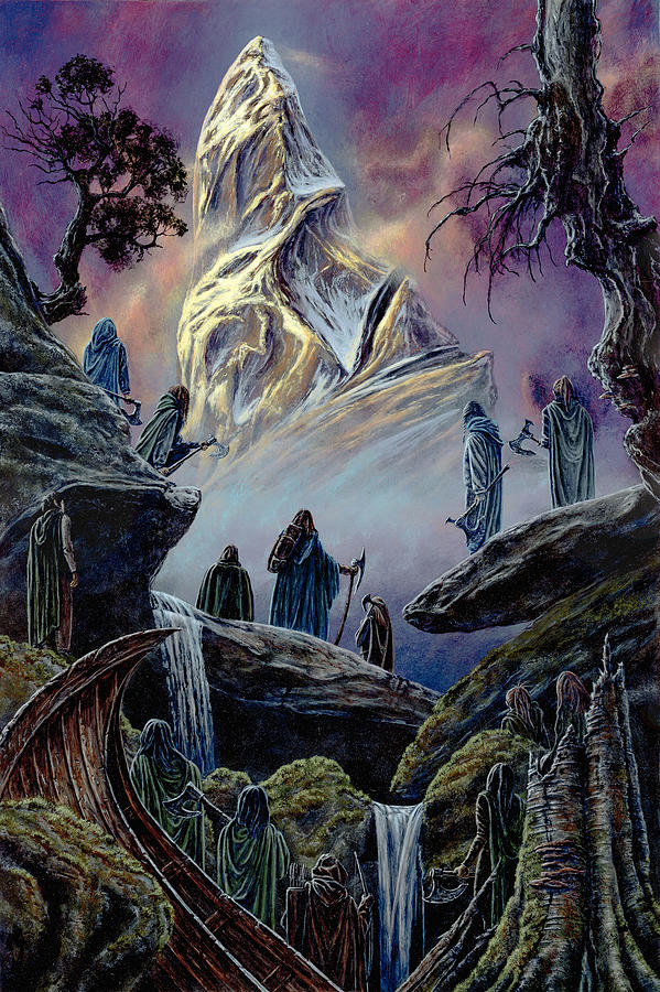 Bilbo and Thorin's Company Arrive at The Lonely Mountain Painting by ...