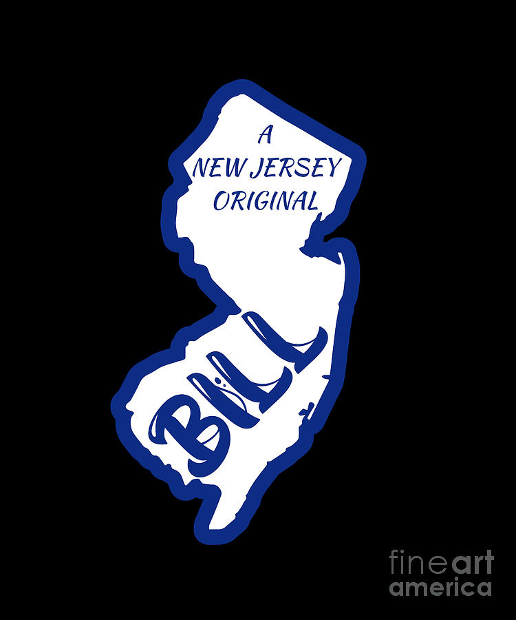 Bill A New Jersey Original With outline of New Jersey Digital Art by