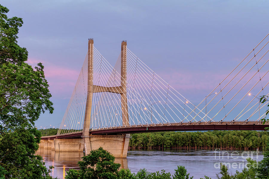 Bill Emerson Bridge With Purple Sky Photograph by Jennifer White