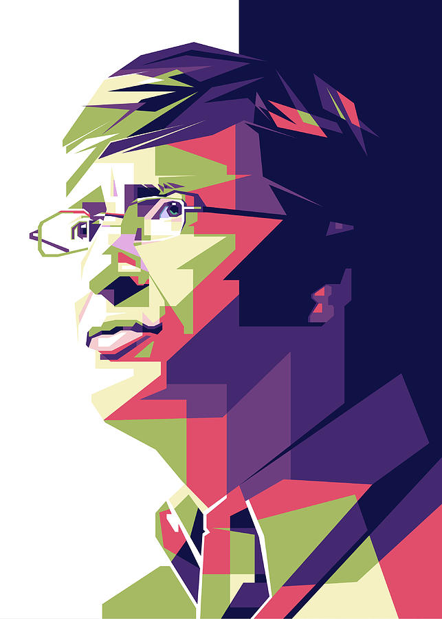 Bill Gates in WPAP style Digital Art by Yendri Hafidz - Fine Art America