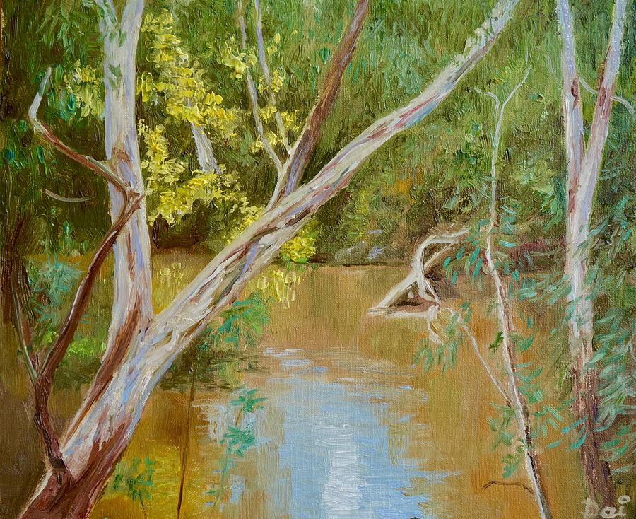 Billabong in Darebin Wetlands Painting by Dai Wynn