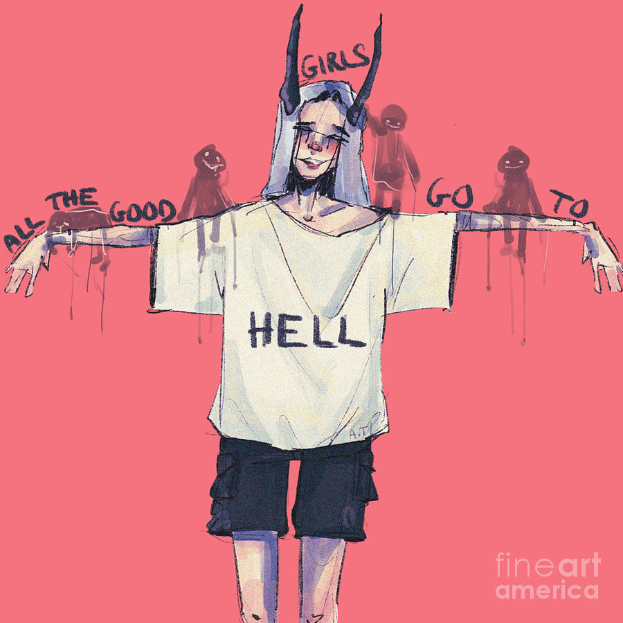 Billie - All The Good Girls Go To Hell Digital Art by Jerome Sanchez -  Pixels