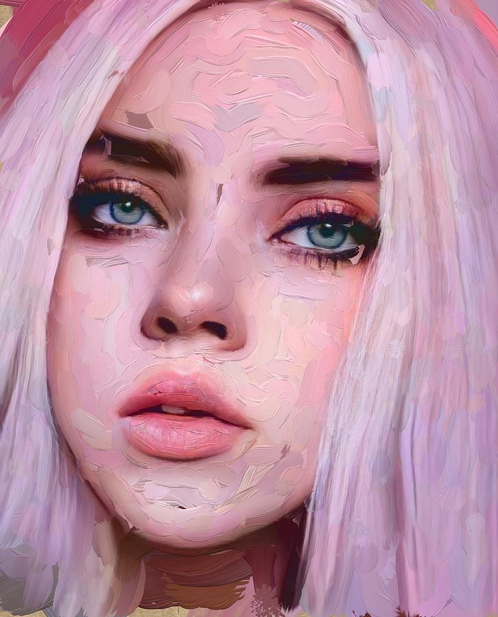 Billie Eilish Digital Art by Christopher Hollon | Pixels