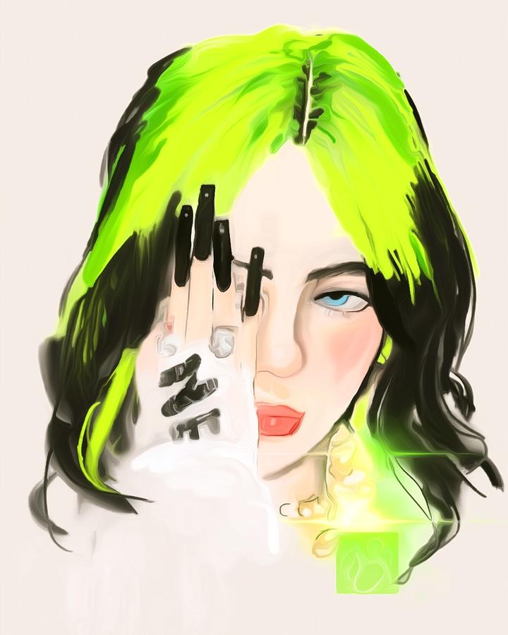 Billie Eilish Digital 2 Mixed Media by Eileen Backman | Fine Art America