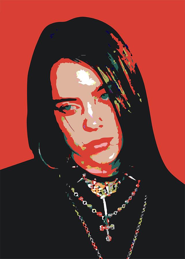 Music Digital Art - Billie Eilish RED by Ahmad Nusyirwan