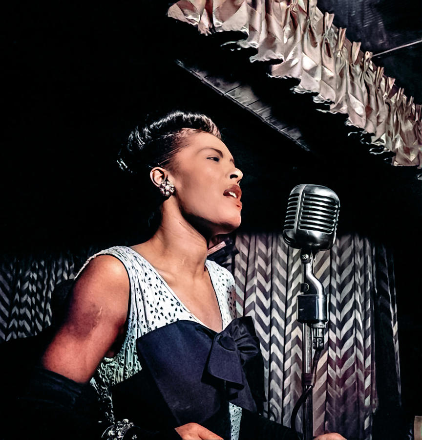 Billie Holiday at the Downbeat club, New York, February 1947 Mixed Media by Pheasant Run Gallery