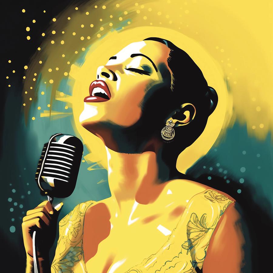 Billie Holiday Fan Art Pop Art Style  Digital Art by Lorraine Kelly