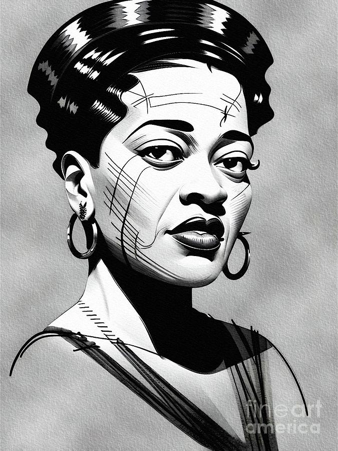 Billie Holiday, Music Legend Digital Art by Sarah Kirk - Fine Art America