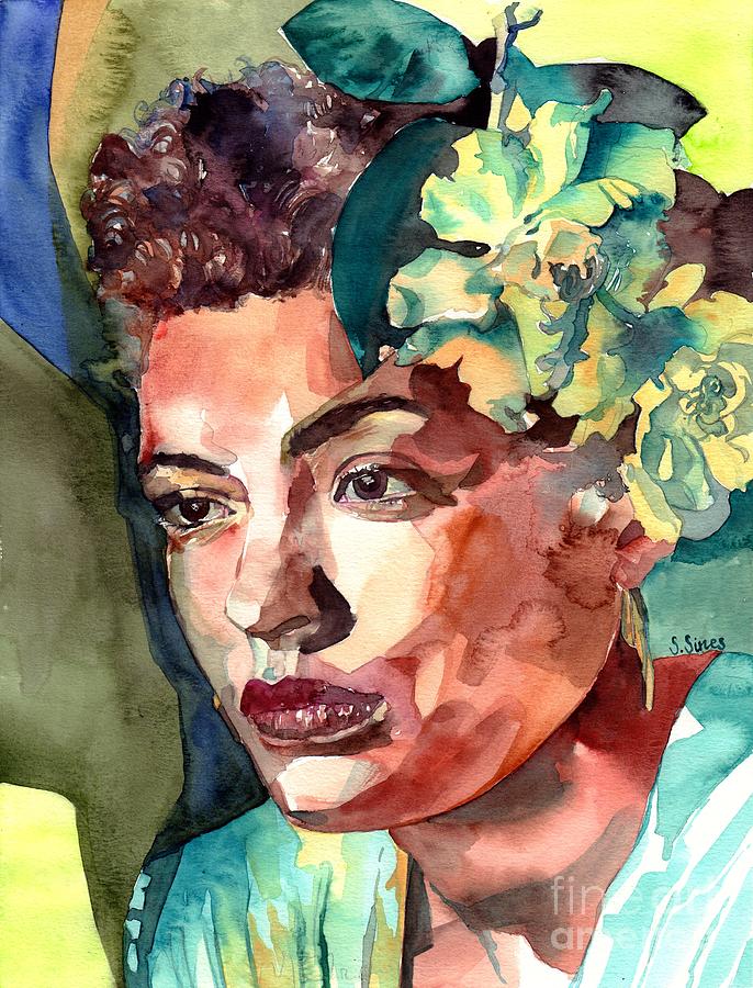 Magnolia Movie Painting - Billie Holiday Portrait by Suzann Sines