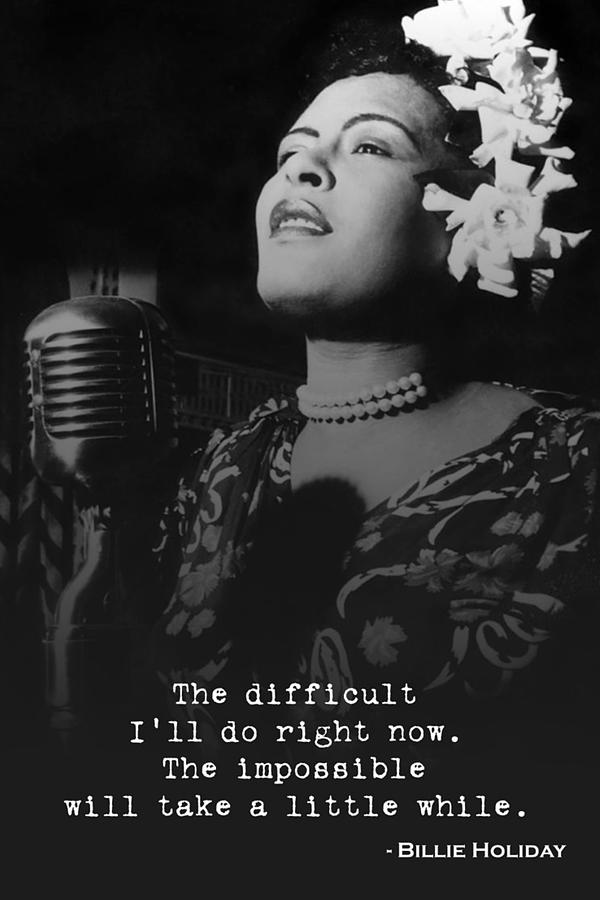 Billie Holiday Poster black and white Photograph by Jond Nguyen - Fine ...