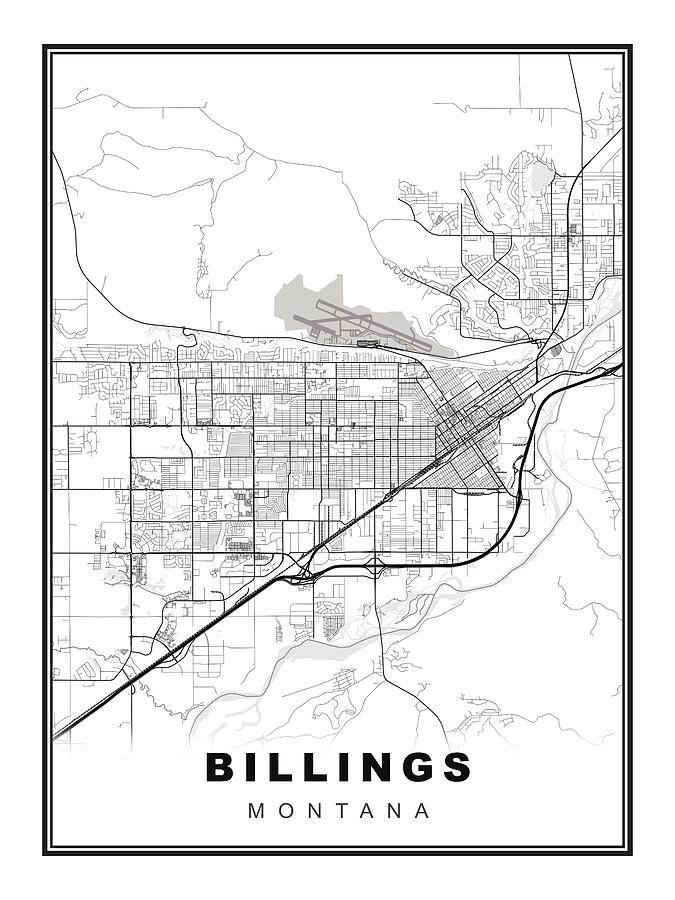 Billings Map Digital Art by Ipsita Das - Fine Art America