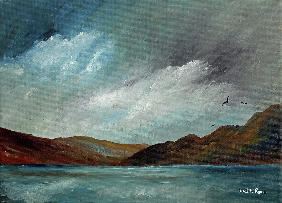 Billowing Storm Clouds Painting by Judith Rowe