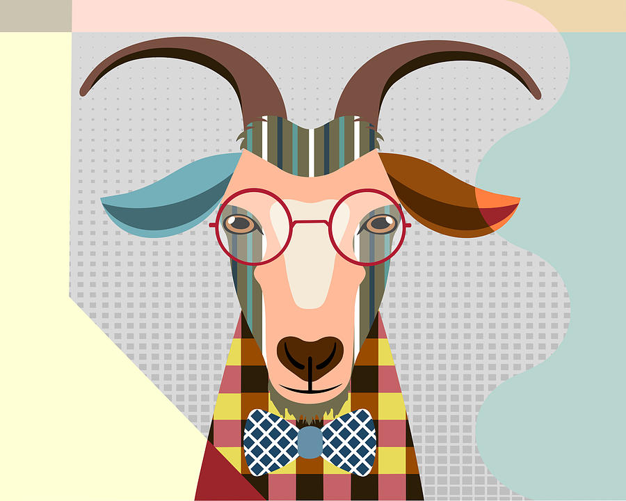 Farm Animals Digital Art - Billy Goat by Lanre Studio