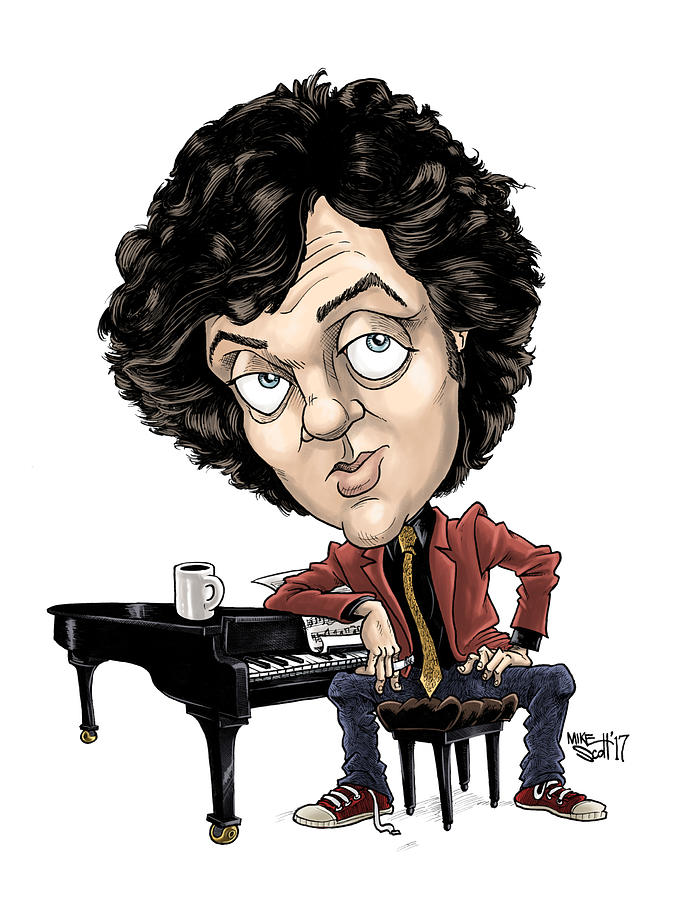 Billy Joel, 1978 in color Drawing by Mike Scott