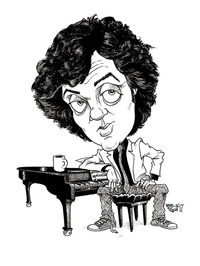 Billy Joel, 1978 Drawing by Mike Scott