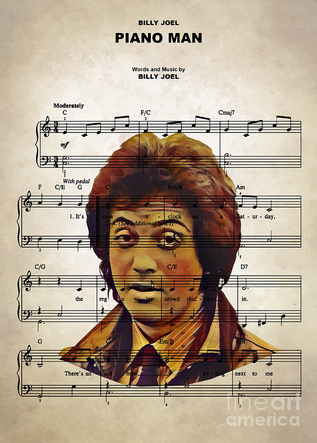 Billy Joel - Piano Man Digital Art by Bo Kev - Pixels