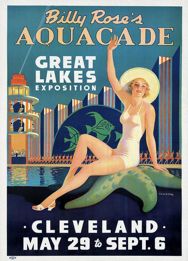 Billy Roses Aquacade Cleveland 1937 Painting by Vincent Monozlay